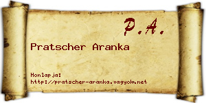 Pratscher Aranka névjegykártya